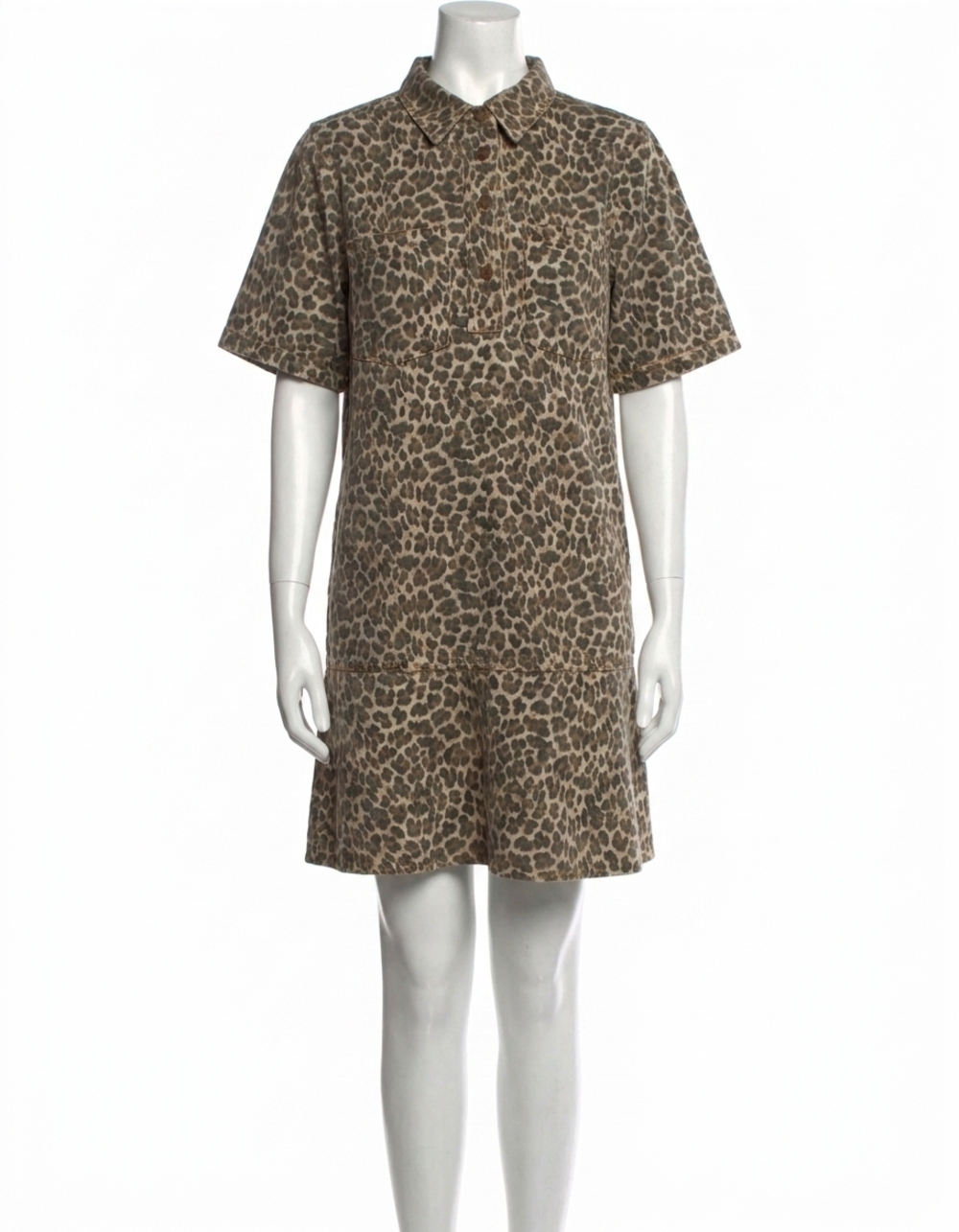 NEW MELISSA NEPTON camelia dress in beige animal print